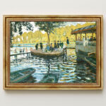 La Grenouillère von Claude Monet Bild mit Rahmen in Gold