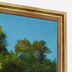 Frau im Garten von Claude Monet Bild mit Rahmen in Gold