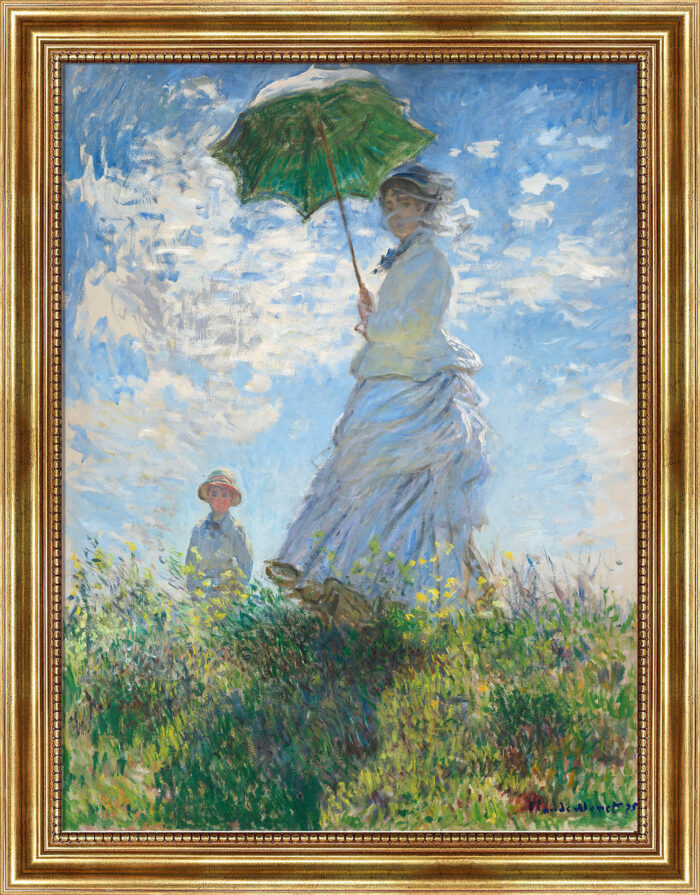 Frau mit Sonnenschirm – Madame Monet und ihr Sohn Claude Monet Bild mit Rahmen (Kopie)
