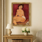 Sitzender Akt auf einem Sofa von Modigliani Bild mit Rahmen in Gold (Kopie)