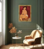 Sitzender Akt auf einem Sofa von Modigliani Bild mit Rahmen in Gold (Kopie)