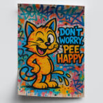 Poster für WC “Don’t Worry, Pee Happy” Lustiger Spruch für Toilette