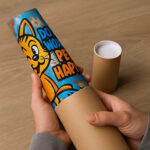 Poster für WC “Don’t Worry, Pee Happy” Lustiger Spruch für Toilette