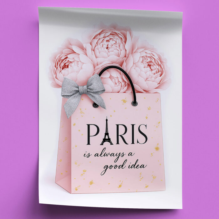 Fashion in Pink Wandbilder 4er Set Bilder Premium Poster Wanddekoration