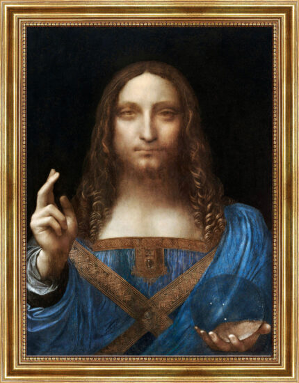 Salvator Mundi von Leonardo da Vinci Bild mit Rahmen in Gold