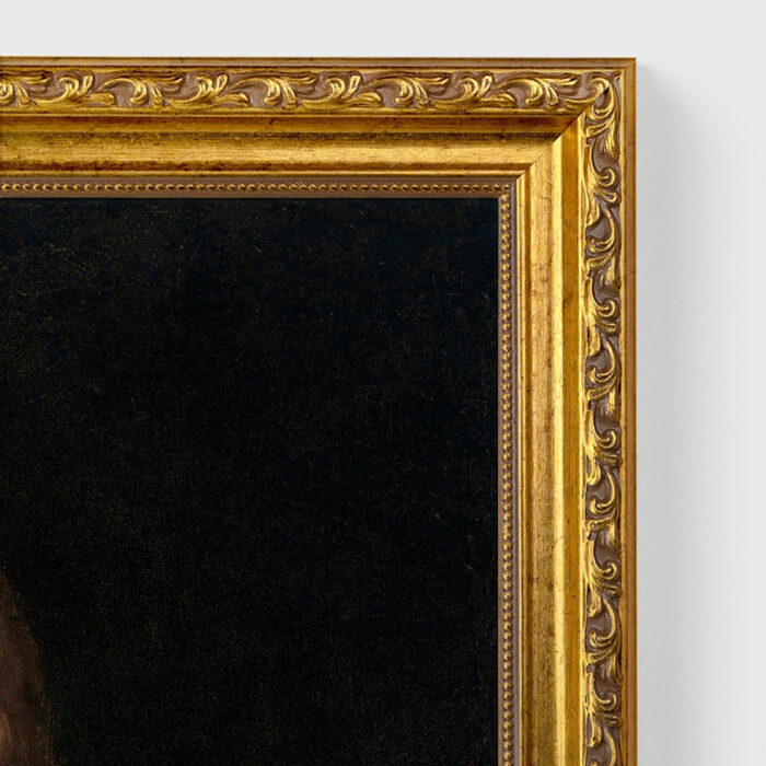 Salvator Mundi by Leonardo da Vinci Wall Art with Golden Frame Old Master Painting Reproduction Print for Home and Office Decorations