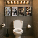 Lustige Badezimmer Bilder Set von Kino Berühmtheiten als Wanddekoration für Bad und Toilette