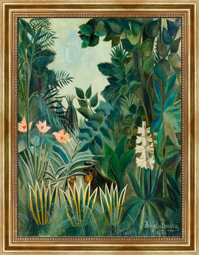 The Equatorial Jungle 1909 Henri Rousseau Bild mit Rahmen in Gold (Kopie)