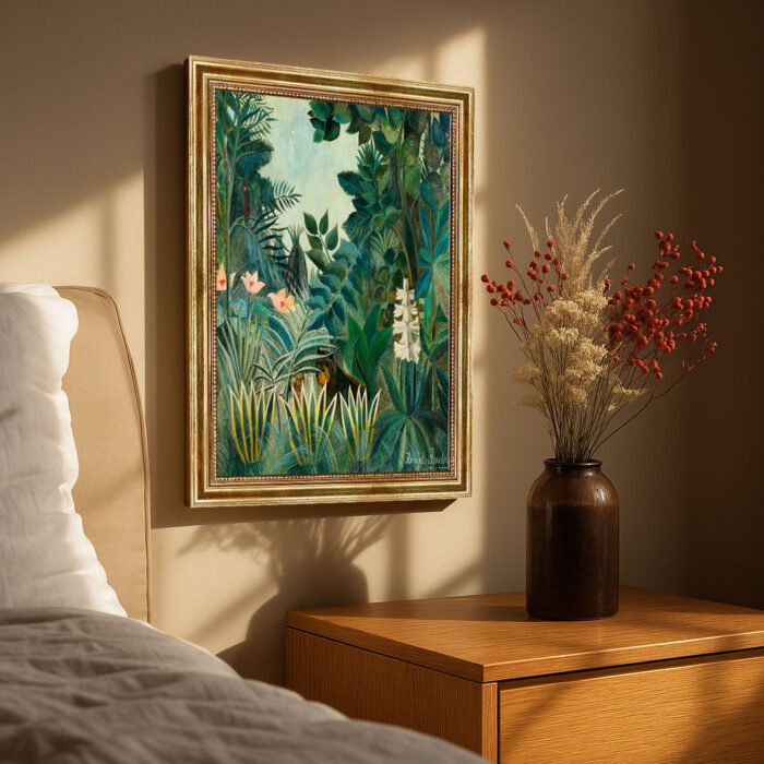 The Equatorial Jungle 1909 Henri Rousseau Bild mit Rahmen in Gold (Kopie)
