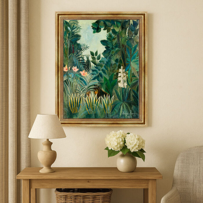 The Equatorial Jungle 1909 Henri Rousseau Bild mit Rahmen in Gold (Kopie)