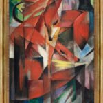 Füchse von Franz Marc Bild mit Rahmen in Gold (Kopie)