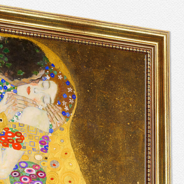 Der Kuss von Gustav Klimt Bild mit Rahmen in Gold (Kopie)