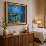 Sternennacht über der Rhône von Vincent van Gogh Bild mit Rahmen in Gold