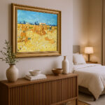 Ernte in der Provence von Vincent van Gogh Bild mit Rahmen in Gold