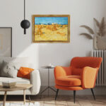 Ernte in der Provence von Vincent van Gogh Bild mit Rahmen in Gold
