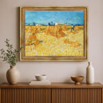 Ernte in der Provence von Vincent van Gogh Bild mit Rahmen in Gold