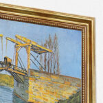 Die Langlois-Brücke bei Arles mit Wäscherinnen von Vincent van Gogh Bild mit Rahmen in Gold