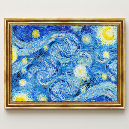 Sternennacht Himmel von Vincent van Gogh Bild mit Rahmen in Gold