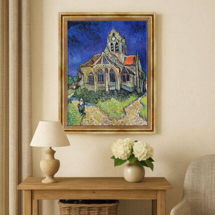 Die Kirche von Auvers von Vincent van Gogh Bild mit Rahmen in Gold