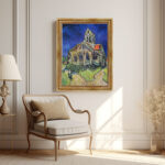Die Kirche von Auvers von Vincent van Gogh Bild mit Rahmen in Gold