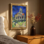 Die Kirche von Auvers von Vincent van Gogh Bild mit Rahmen in Gold