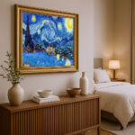 Sternennacht von Vincent van Gogh Bild mit Rahmen in Gold