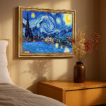Sternennacht von Vincent van Gogh Bild mit Rahmen in Gold