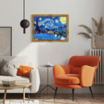 Sternennacht von Vincent van Gogh Bild mit Rahmen in Gold