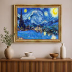 Sternennacht von Vincent van Gogh Bild mit Rahmen in Gold