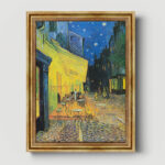 Cafe Terrasse bei Nacht von Vincent van Gogh Bild mit Rahmen in Gold