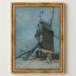 Le Moulin de la Galette von Vincent van Gogh Bild mit Rahmen in Gold