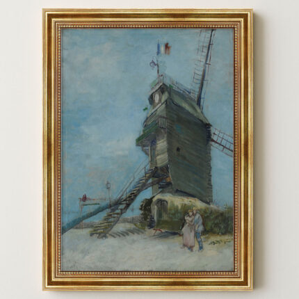 Le Moulin de la Galette von Vincent van Gogh Bild mit Rahmen in Gold