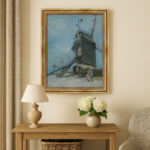 Le Moulin de la Galette von Vincent van Gogh Bild mit Rahmen in Gold