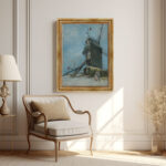 Le Moulin de la Galette von Vincent van Gogh Bild mit Rahmen in Gold