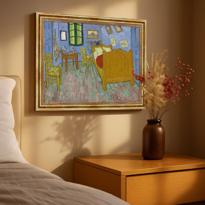 Das Schlafzimmer von Vincent van Gogh Bild mit Rahmen in Gold