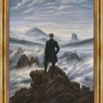 Wanderer über dem Nebelmeer David C. Friedrich Bild mit Rahmen in Gold (Kopie)