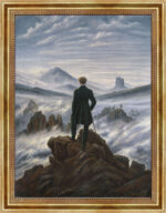 Wanderer über dem Nebelmeer David C. Friedrich Bild mit Rahmen in Gold (Kopie)