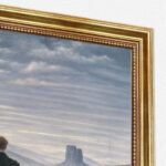 Wanderer über dem Nebelmeer David C. Friedrich Bild mit Rahmen in Gold (Kopie)