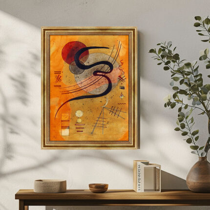 Launelinie 1 von Wassily Kandinsky Bild mit Rahmen in Gold