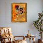 Launelinie 1 von Wassily Kandinsky Bild mit Rahmen in Gold