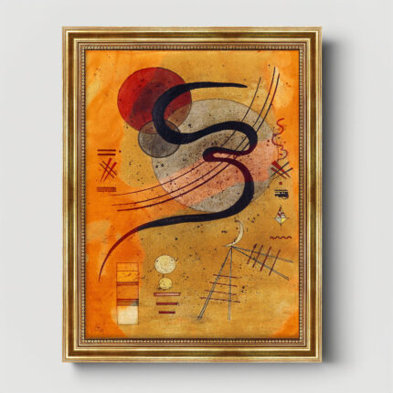Launelinie 1 von Wassily Kandinsky Bild mit Rahmen in Gold