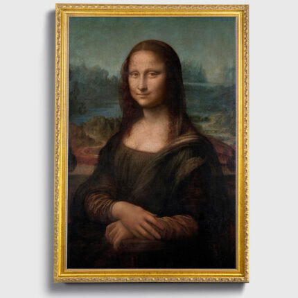 Mona Lisa by Leonardo Da Vinci Wall Art with Golden Frame Old Master Painting Reproduction Print for Home and Office Decorations