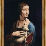 Dame mit dem Hermelin von Da Vinci Bild mit Rahmen in Gold (Kopie)