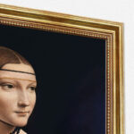 Dame mit dem Hermelin von Da Vinci Bild mit Rahmen in Gold (Kopie)