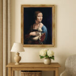 Dame mit dem Hermelin von Da Vinci Bild mit Rahmen in Gold (Kopie)