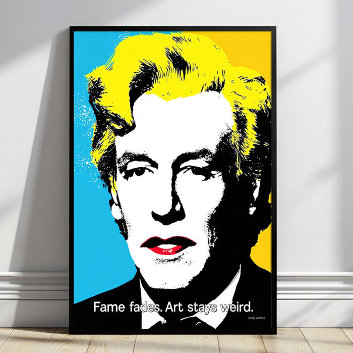 Andy Warhol Zitat Poster Pop Art Design Trend Wandbild für Wohnzimmer Schlafzimmer Büro zum Einrahmen