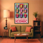 Pop Art Frauenportrait Poster Andy Warhol Stil Ikone Wandkunst Poster zum Einrahmen