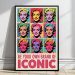 Pop Art Frauenportrait Poster Andy Warhol Stil Ikone Wandkunst Poster zum Einrahmen