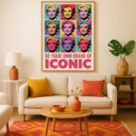 Pop Art Frauenportrait Poster Andy Warhol Stil Ikone Wandkunst Poster zum Einrahmen