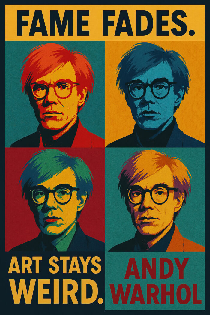 Andy Warhol Pop Art Poster Porträt Zitat Kunst Wandbild Design zum Einrahmen